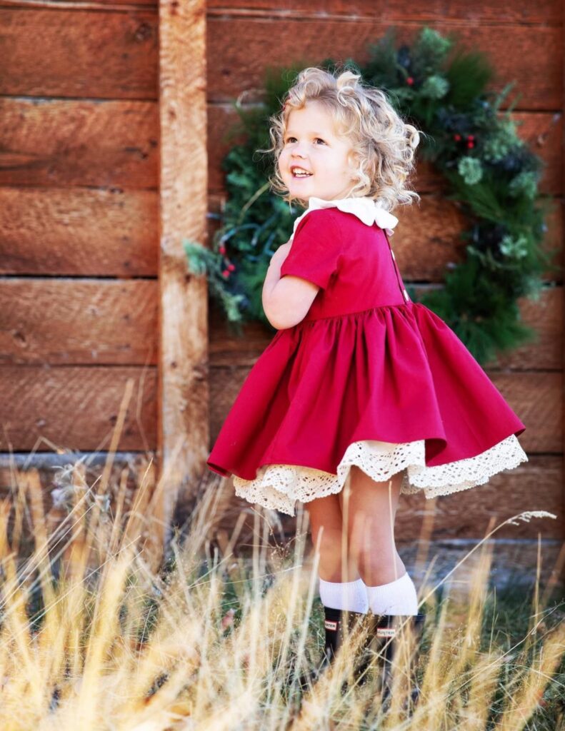 Girls’ Christmas Dress Sewing Pattern