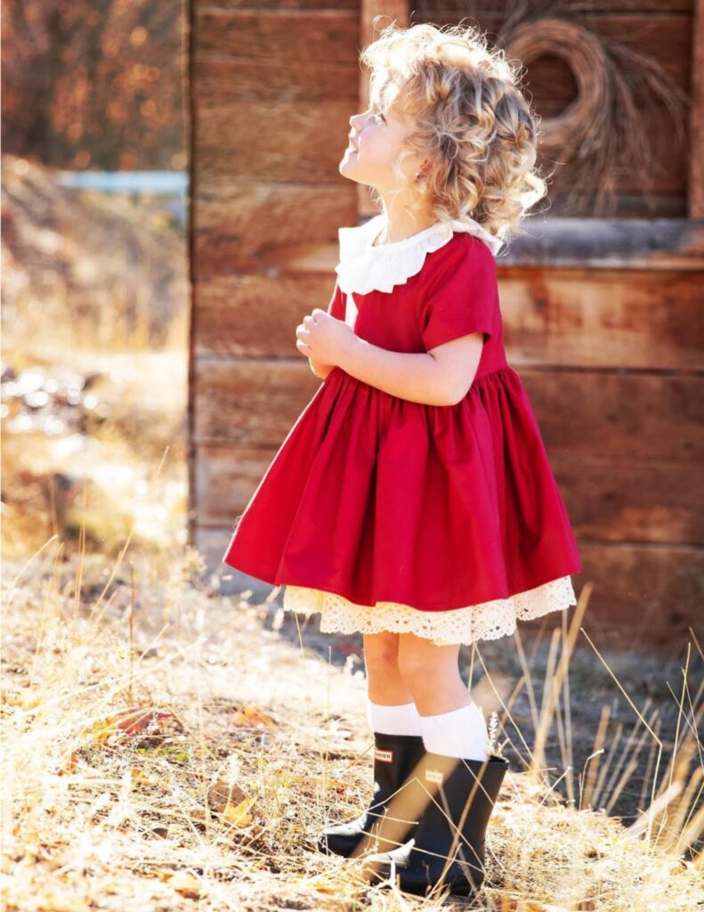 Girls’ Christmas Dress Sewing Pattern